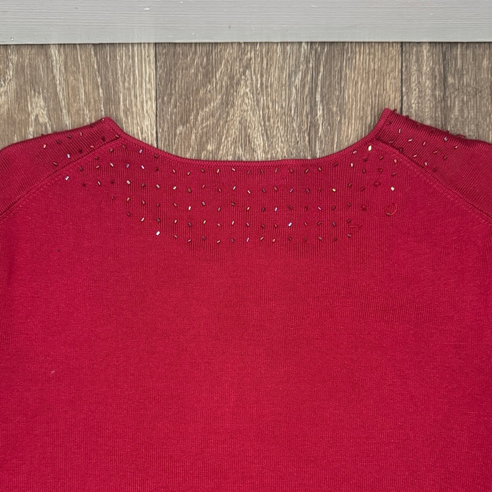 Charter Club Red Cardigan Sweater Women’s Size Large - Picture 10 of 13